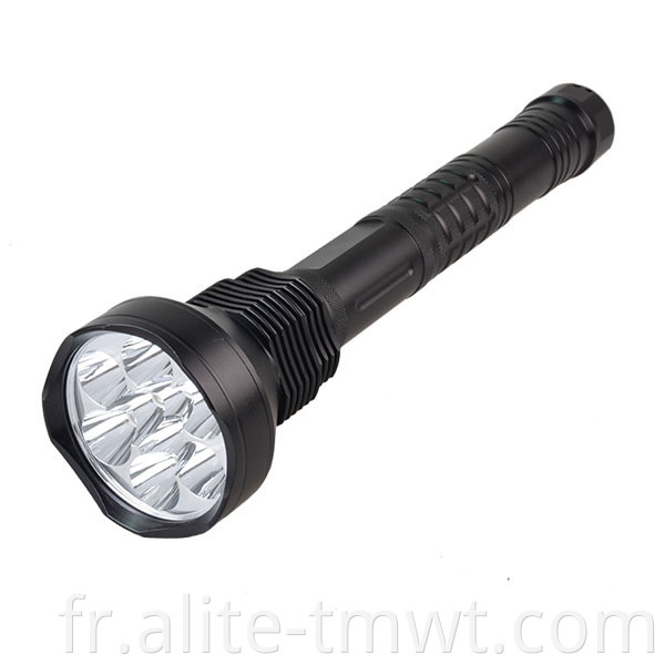 10000lm de lampe de poche de la poutre de route à 5 modes XML T6 9 LED LED BIG TORCH